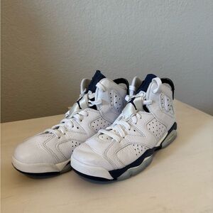 Size 6Y - Air Jordan Retro 6 (GS) Midnight Navy White 384665-141